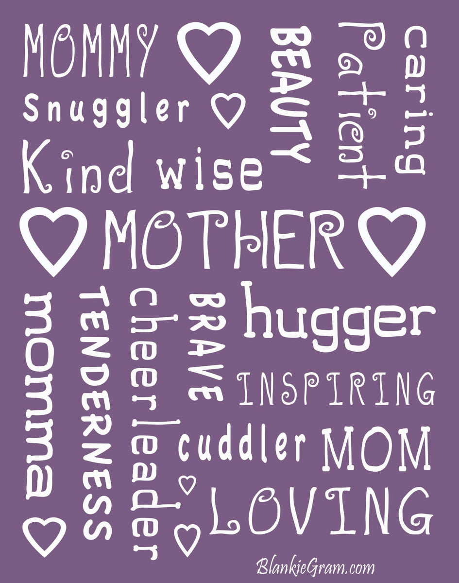 Mother's Day Blanket - To my Mom - I Love You - Purple (2Db)