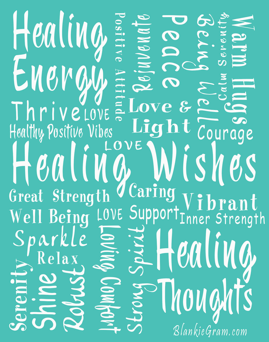 BlankieGram Healing Thoughts Blanket The Ultimate Healing Gift (Grey) :  : Home