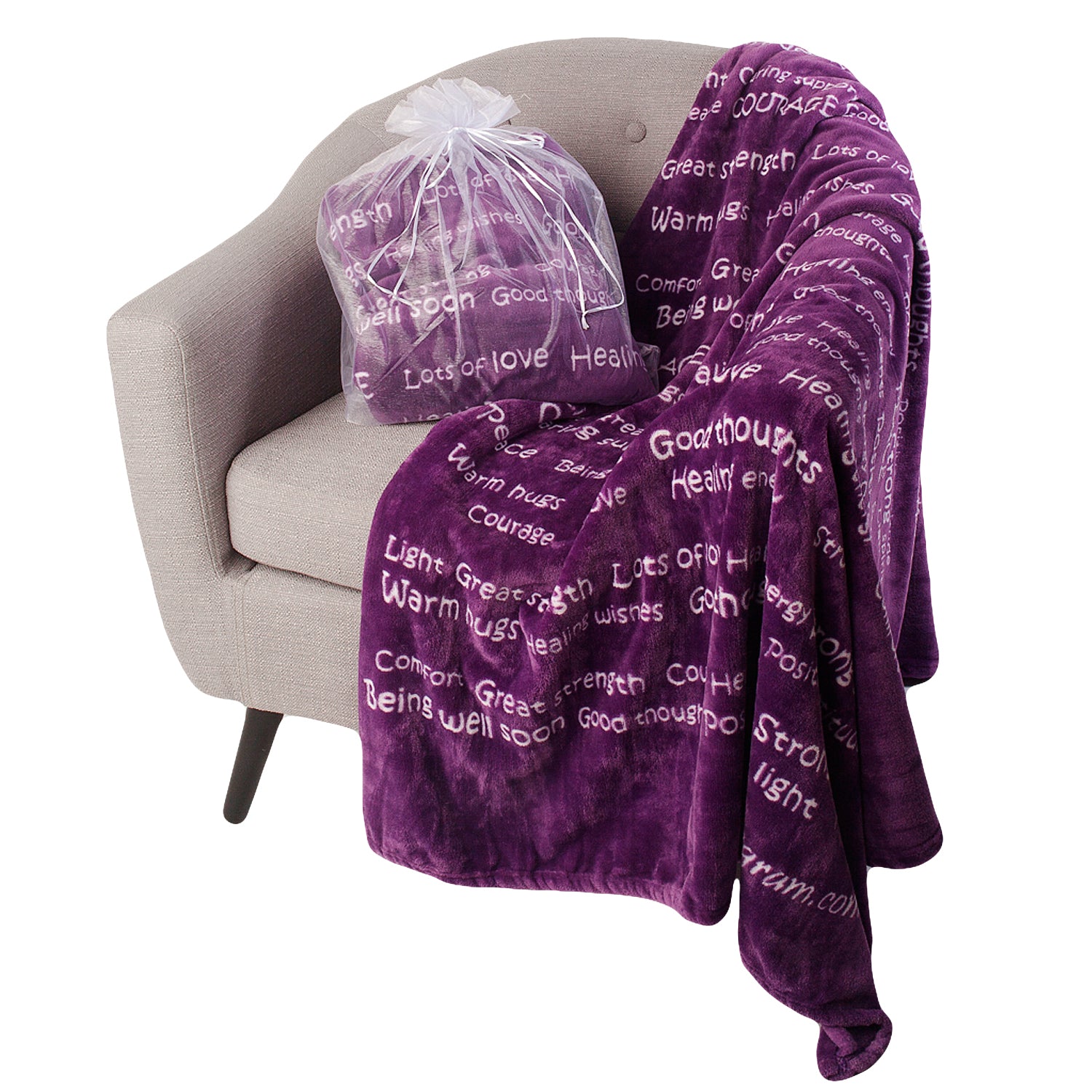 Healing Blanket Get Well Soon Gifts Purple Compassion Blankets Sympathy  Prayer Warm Hugs Courage Sunshine Throw Blankets Soft Cozy Blanket 