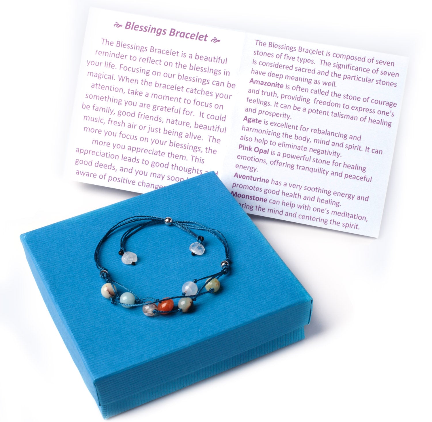 Handmade Blessing Bracelet The Perfect Caring Gift (Blue) –  , Inc.